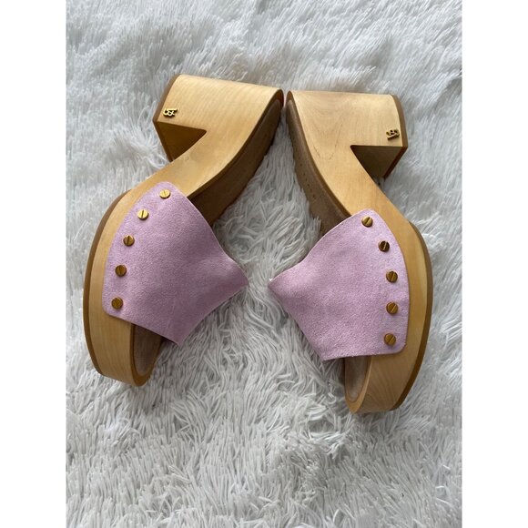 VERONICA BEARD Hannalee Suede Platform Clogs Lavender Size 10 - Picture 11 of 11